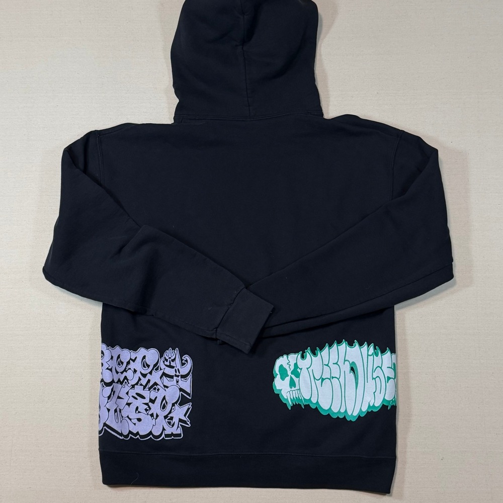 Treehouse Hoodie Black Streetwear Graffiti Graphic Pullover Mens Size Medium - Picture 4 of 8